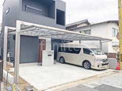 カーポート3台 (横ワイド トリプル) 四国化成 マイポートOrigin FX フラット屋根 吊り下げ屋根