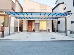 カーポート 三協スカイリード 奥行勾配 両側支持 横3台