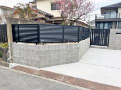 ブロック塀 (化粧ブロック) ユニソン タウラ アルミ形材 フェンス LIXIL AB YL3型 横ルーバー3 目隠し