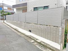 ブロック塀 (化粧ブロック) ユニソン リゲル アルミ形材 フェンス YKKAP シンプレオYL1型 横ルーバー 目隠し