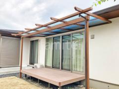 フル木製調テラス屋根 YKKサザンテラス パーゴラタイプ1階