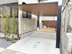 カーポート1台 (単棟) LIXIL 木製調 カーポートSC フラット屋根 吊り下げ屋根