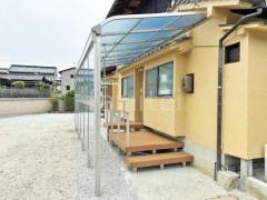 テラス屋根 人工木ウッドデッキ