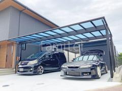 カーポート3台 (横ワイド トリプル) YKKAP エフルージュ FIRST フラット屋根
