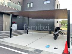 カーポート2台(ワイド) ツイン LIXIL 木製調 カーポートSC フラット屋根 吊り下げ屋根