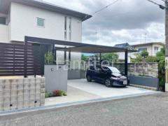 カーポート2台(ワイド) ツイン 三協アルミ 木製調 FII フラット屋根 吊り下げ屋根
