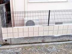 ブロック塀 (化粧ブロック) ユニソン シルマ スチールメッシュ フェンス YKKAP イーネット3F型 スチール柱 境界・メッシュ