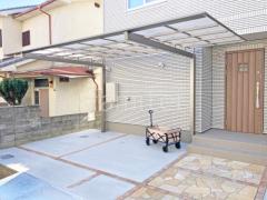 カーポート1台 (単棟) 三協アルミ ニューマイリッシュ 逆勾配 フラット屋根 前下がり屋根