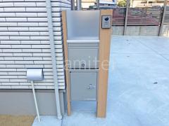 宅配ボックス門柱 (機能門柱 ) YKKAP 木製調 ルシアスポストユニットPC01型