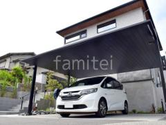 カーポート2台(ワイド) ツイン 三協アルミ FII フラット屋根 吊り下げ屋根