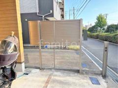 アルミ形材 フェンス LIXIL AB YL3型 横ルーバー3 2段柱 60角 上段のみ 目隠し