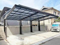 カーポート3台 (横ワイド トリプル) 四国化成 マイポートNext フラット屋根 後ろ柱