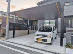 カーポート2台(ワイド) ツイン LIXIL 木製調 カーポートSC フラット屋根 吊り下げ屋根