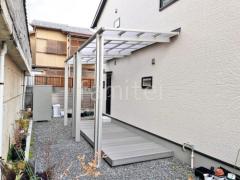 1階テラス屋根 連棟 (雨除け) YKKAP 独立式 レセパ Lタイプ フラット屋根 独立式 スタンダード