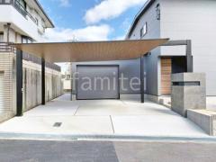 カーポート2台(ワイド) ツイン LIXIL 木製調 カーポートSC フラット屋根 吊り下げ屋根