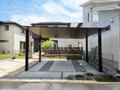 カーポート2台(ワイド) ツイン LIXIL 木製調 カーポートSC フラット屋根 吊り下げ屋根